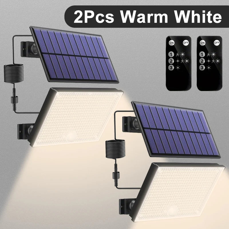 400 LED solar lights outdoor motion sensor safety lights 16.4-foot cable IP65 waterproof floodlight suitable for outdoor