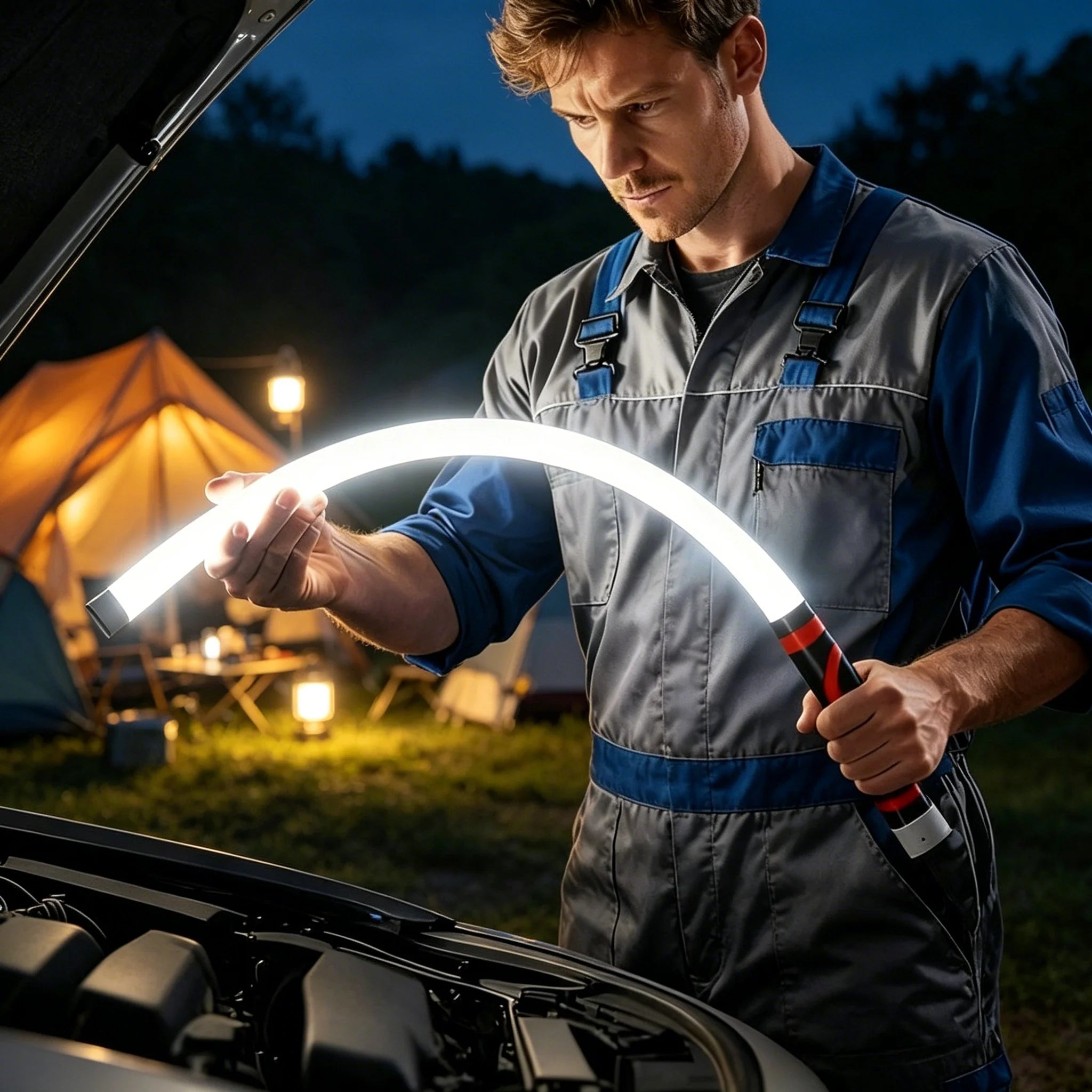 27" Flexible LED Work Light Multi-Function 800 LumensUSB-C Rechargeable 3 Modes Waterproof Outdoor Tool