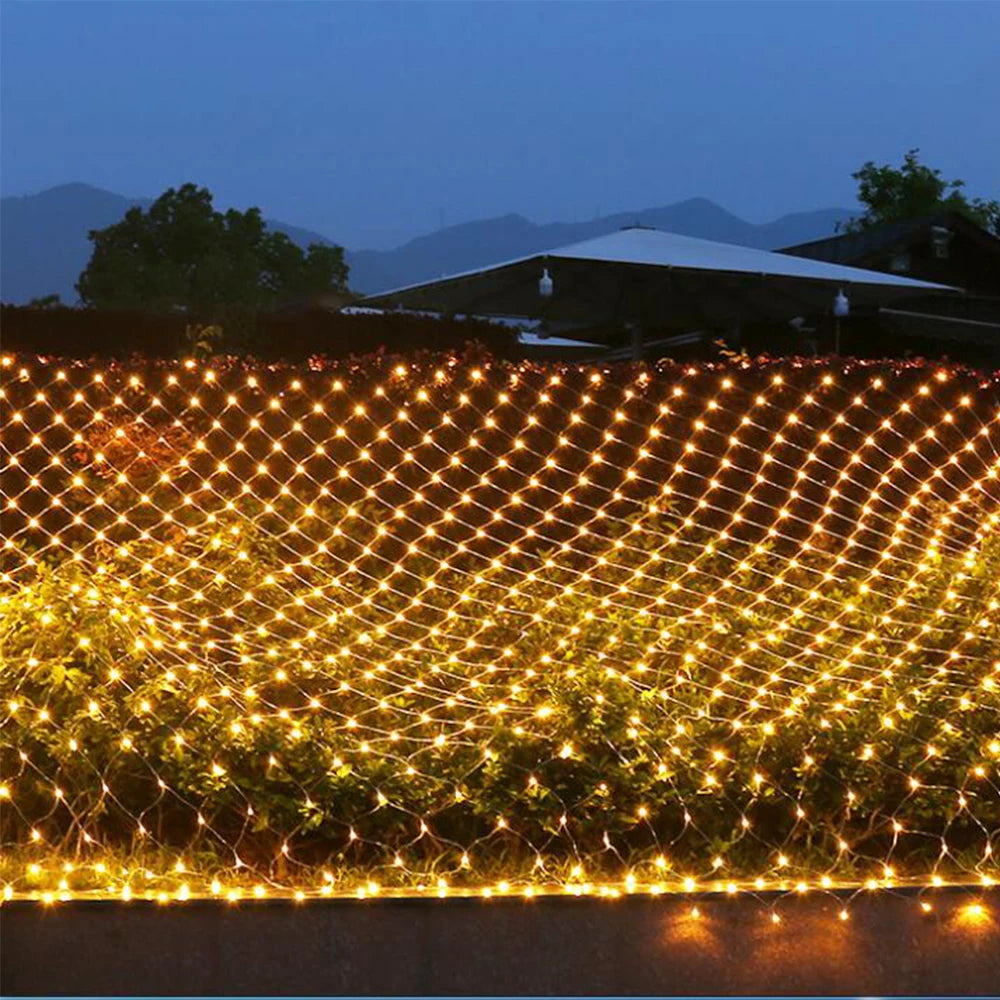LED Net Curtain Light 110V 220V Fairy Lights Outdoor String Christmas Garlands Xmas Party Garden Wedding Decoration 3X2M 6X4M