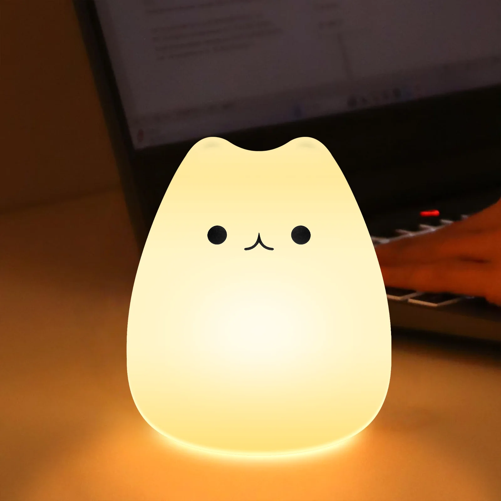 GGbingo Portable Silicone Pat Night Light 3 Brightness Modes ABS Material Rechargeable 1200mAh Battery for Home Travel Bedroom