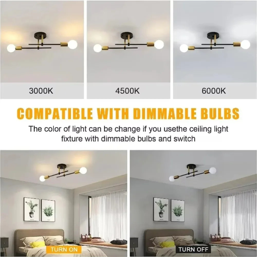 JOYINLED Hot Sales Modern Chandeliers  2/4/6/8BG Simple Decoration Ceiling Lamp Flush Mounted Indoor Room Lights Ceiling