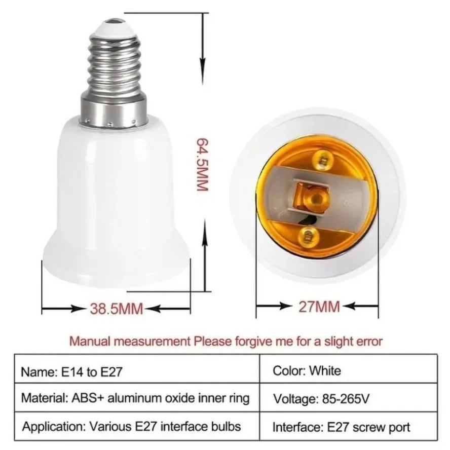 3PCS E14 To E27 Adapter Conversion Socket Fireproof Plastic Converter High Quality Material Socket Bulb Adapter Lamp Holder