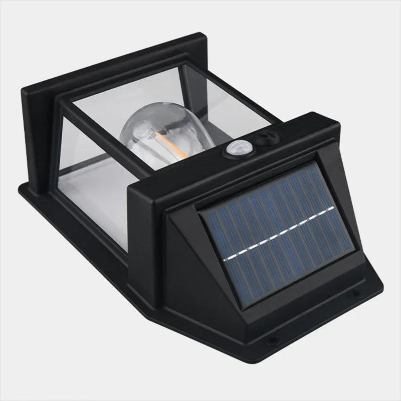 3 Lighting Modes Waterproof Courtyard Garden Decoration Lantern Solar Tungsten Night Lamp Intelligent Motion Sensor Wall Lamp