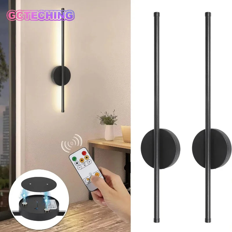 Battery Operated Wall Sconce Wireless LED Light 5v  with Remote Control USB Rechargeable Wall Lights for Bedroom Living Room