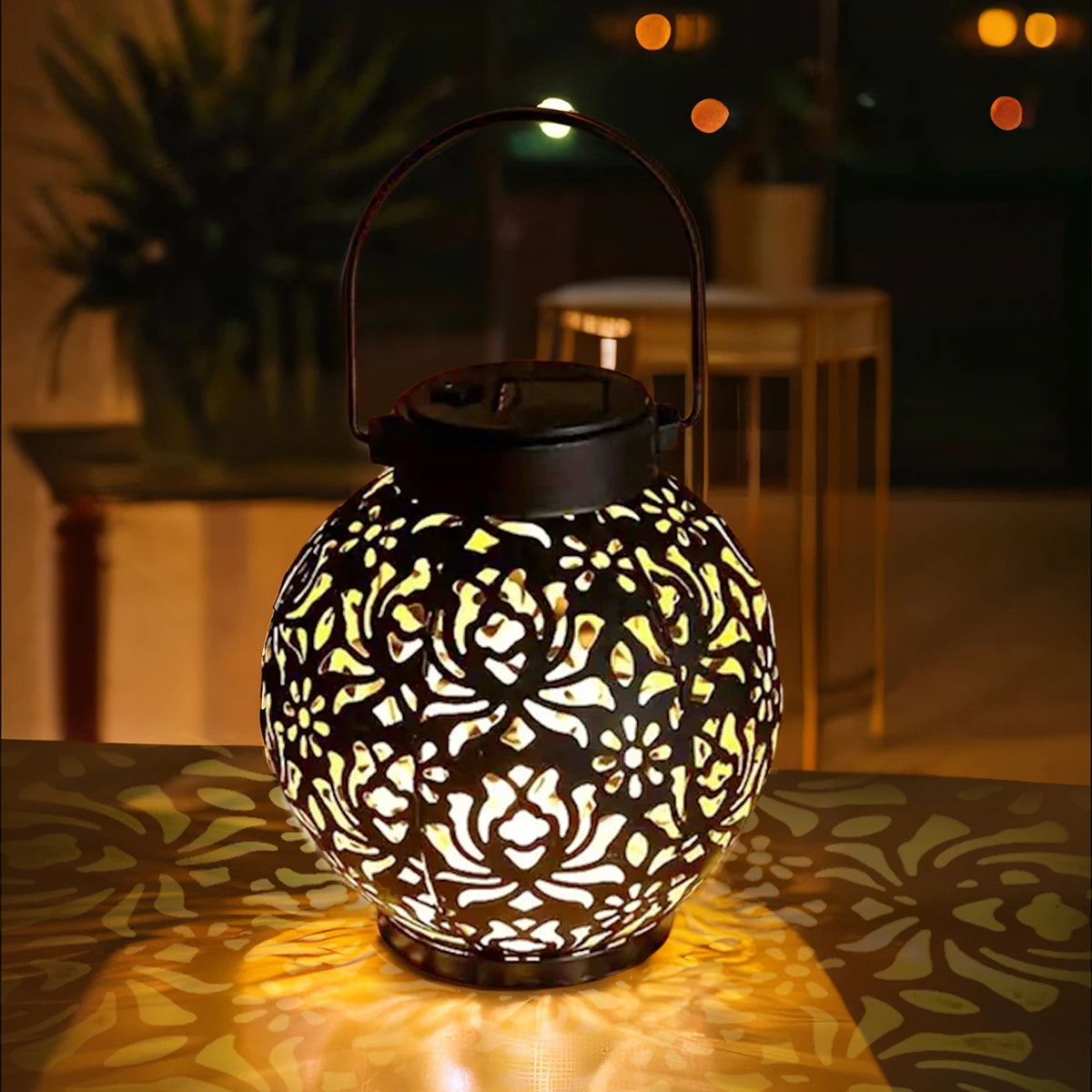 1 PC Iron Lantern Solar Lamp Outdoor Decorative Lighting Pathway Solar-powered Light Garden
