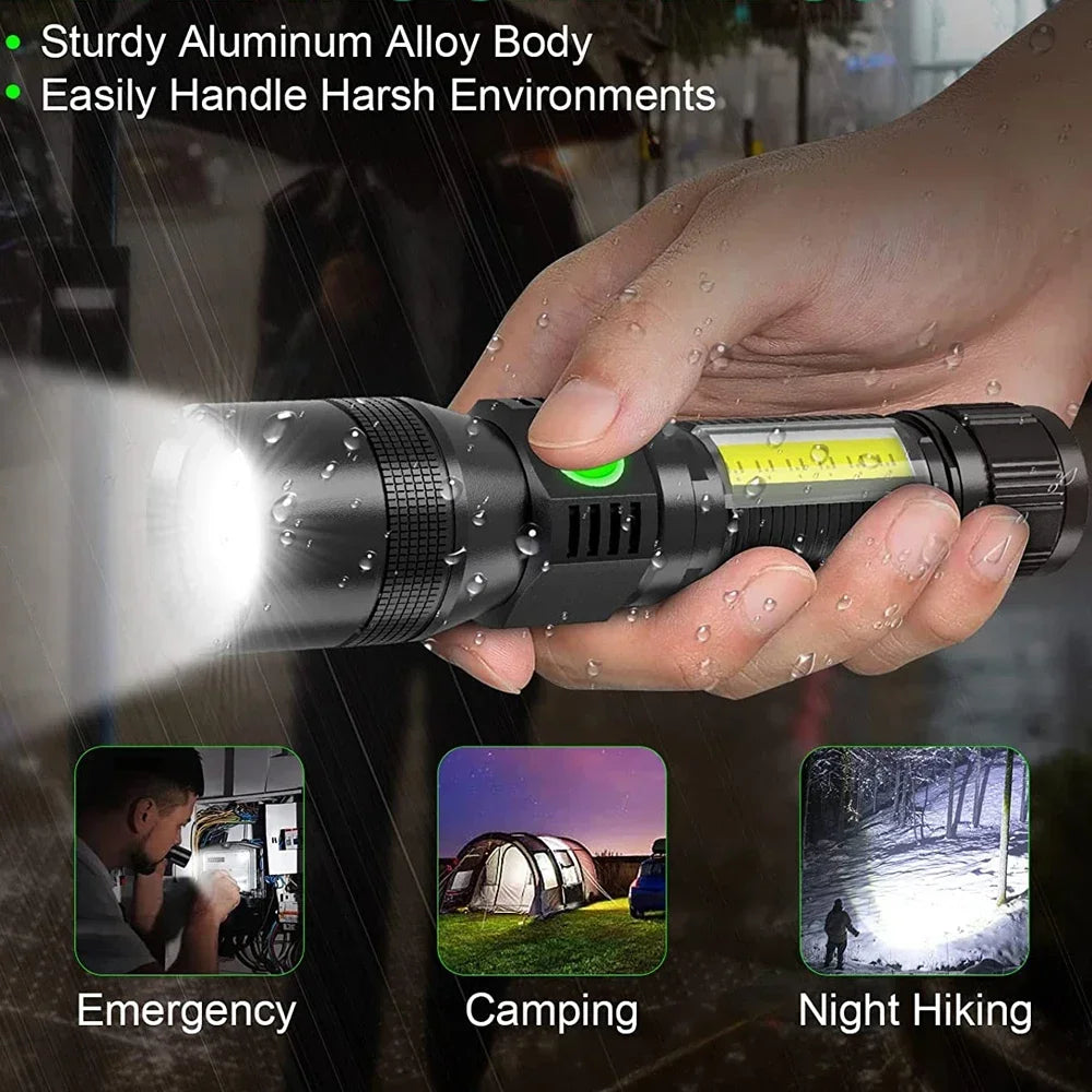 USB Rechargeable UV Light Flashlight LED Ultraviolet Torch Lamp for Camping Strong Light Black Light Pet Urine Stains Detection