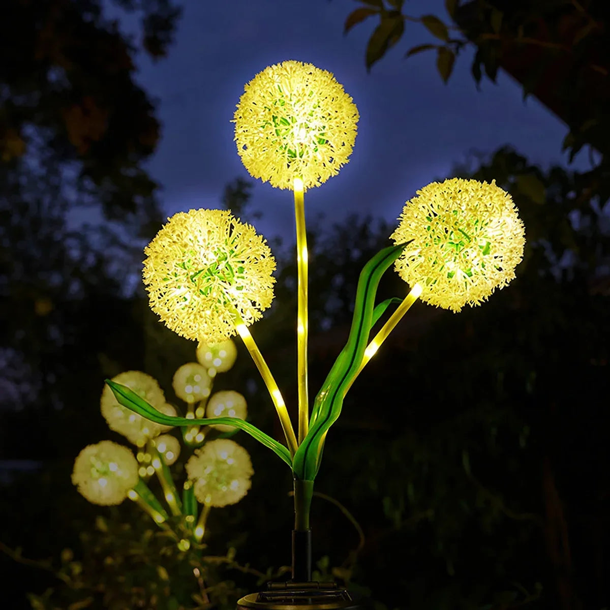 Solar Powered Warm/colorful Heads Onion Head Light for Garden Lawn Patio Pathway Outdoor Light Battery-operated Garland