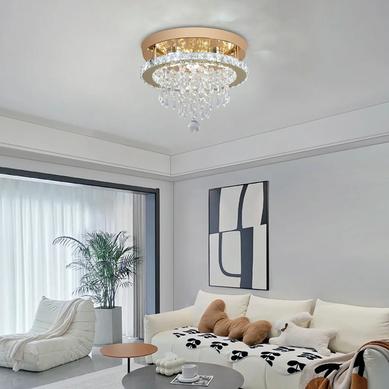 GreeLustr Luxury Crystal Chandelier Lustre Design Gold Modern Led Ceiling Light  Living Room Bedroom Hanging Lamp Lighting