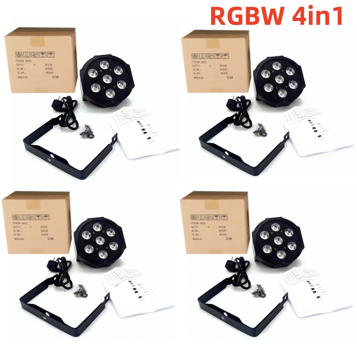 4PCS 7x18W LED Flat SlimPar RGBWA UV Light 6in1 LED Wash DJ Light Stage Dmx512 Stage Lighting