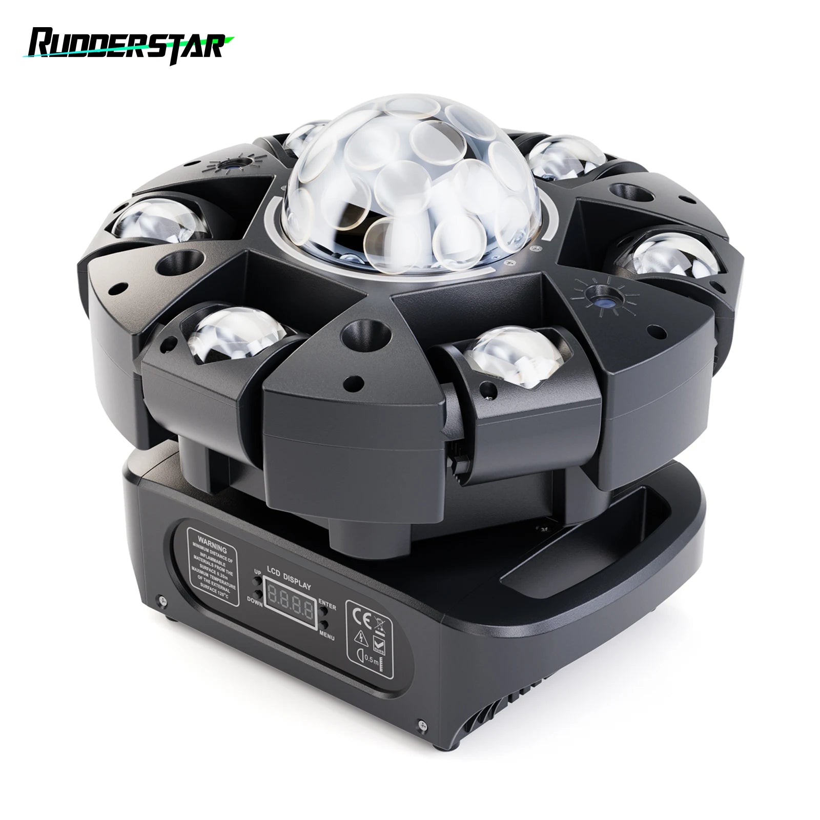 120W 6-Arm Beam Magic Ball Light RGBW Stage Effect Lighting Projector DMX Remote Control Strobe Lights for Party Club Bar Disco