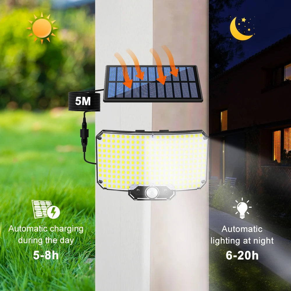 Solar Lights Outdoor with Motion Sensor 234/268LED Solar Flood Lights Waterproof Solar Powered Security Spot Lights Porch Patio