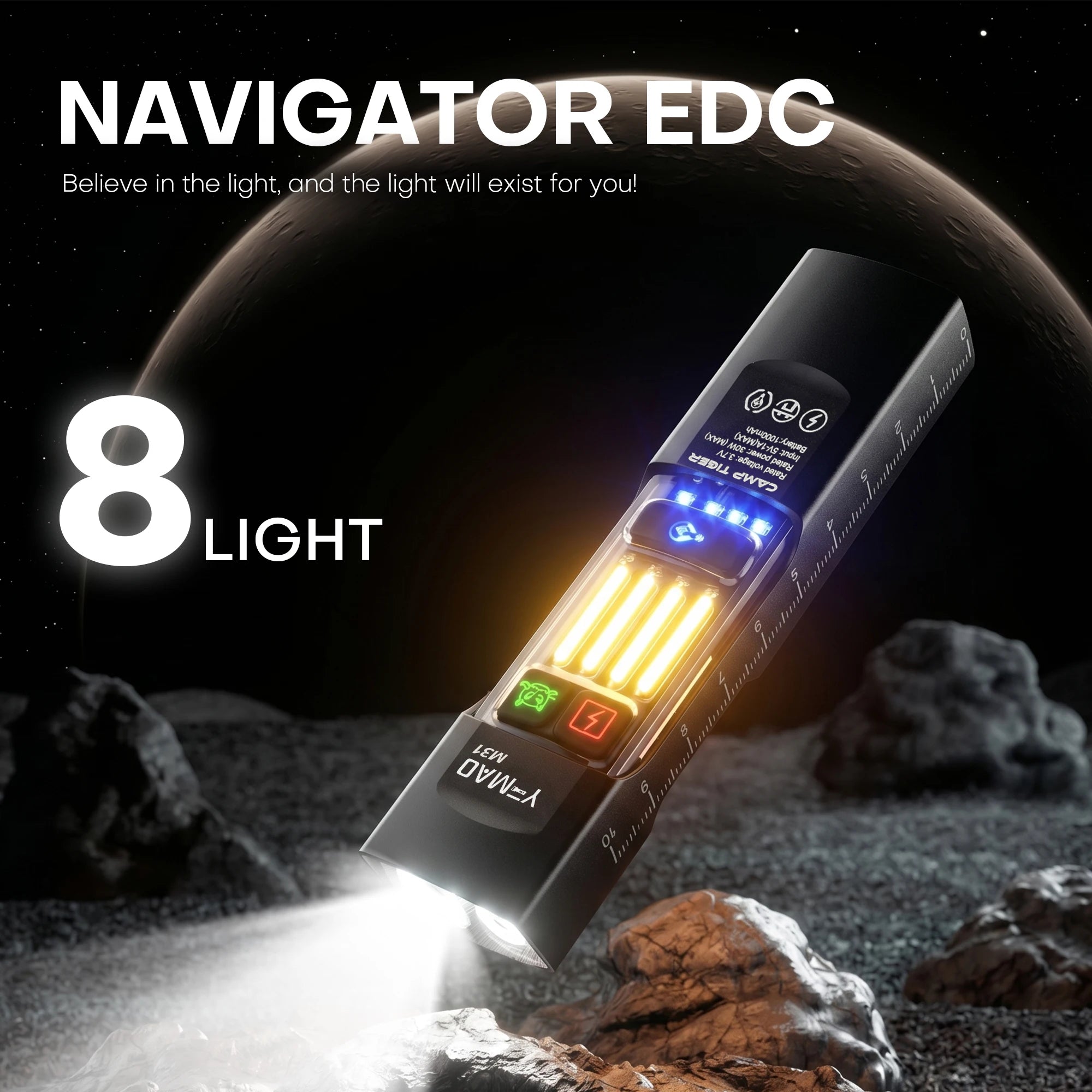 UV Multi-Function Flashlight, UV Light, Rechargeable, Aluminum Alloy, Portable Clip, Home Currency Verification, Pet Stain Detection, Outdoor Camping, Emergency Repairs