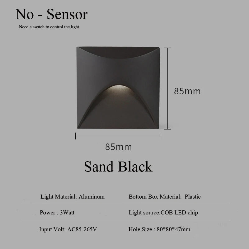 Outdoor Lighting Recessed Wall Lamp Waterproof IP65 3W Led Embedded  Step&Stair Balcony Porch Aisle Yard Outside Night Light