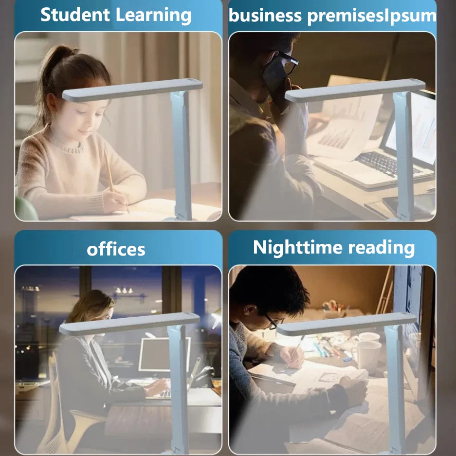 Foldable Eye Protection Desk Lamp, Supports Three-Speed Dimming, Supports USB Charging and Plug-In Two Styles, and Has Learning