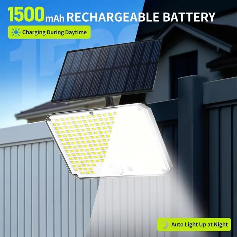 Split Solar Flood Lights Outdoor Waterproof, 226LED Motion Activated Solar Wall Lamp for Patio, Garage, Backyard, Garden