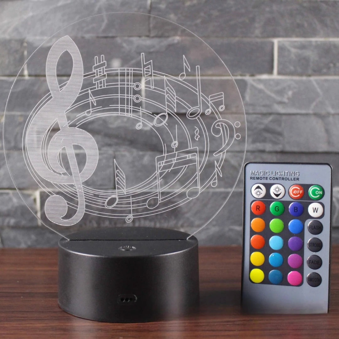 LED Night Lamp Creative 3D Musical Guitar Home Bedroom Decor Bedside Acrylic Table Lamp Touch Remote Control NightLight Kid Gift
