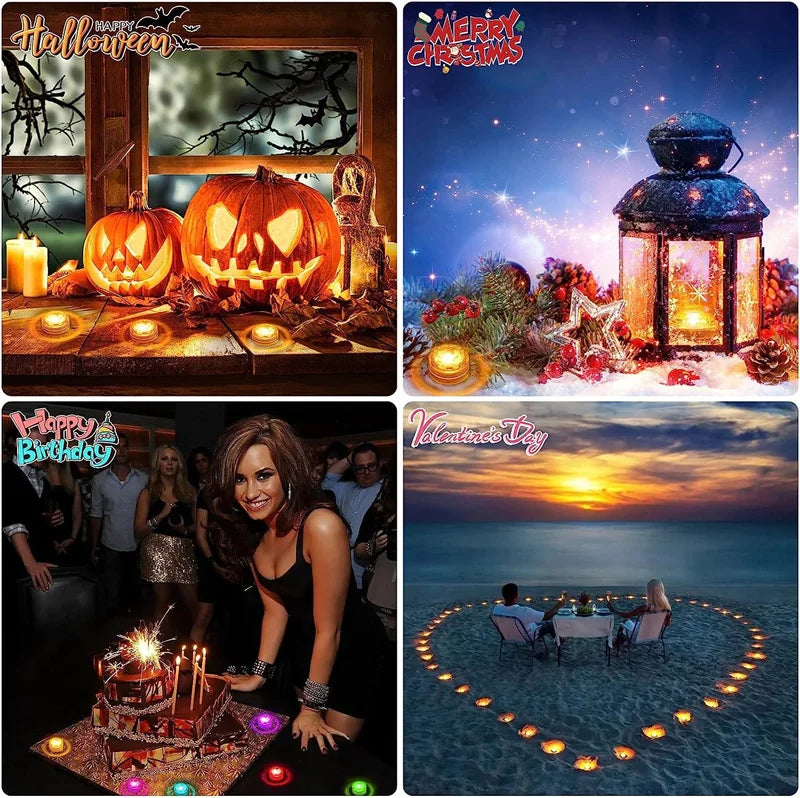 LED Submersible Light with Remote Control Battery Powered Underwater Night Lamp for Pool Vase Bowl Wedding Party Decoration