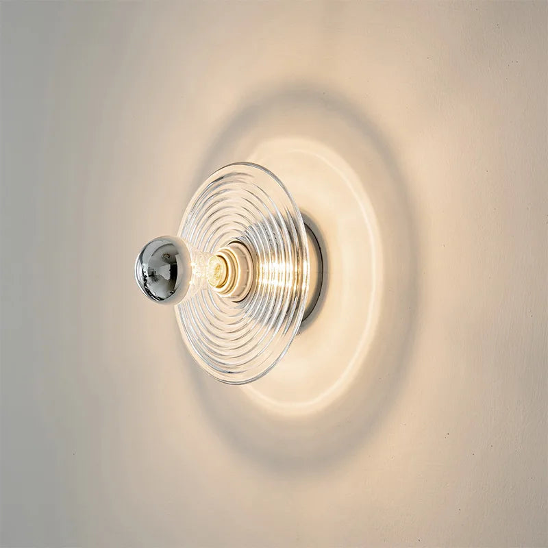 Nordic LED Wall Lamp Water Ripple Glass Lighting For Bedroom Bedside Living Room Backdrop StudyHome Decoration Amblance Sconces