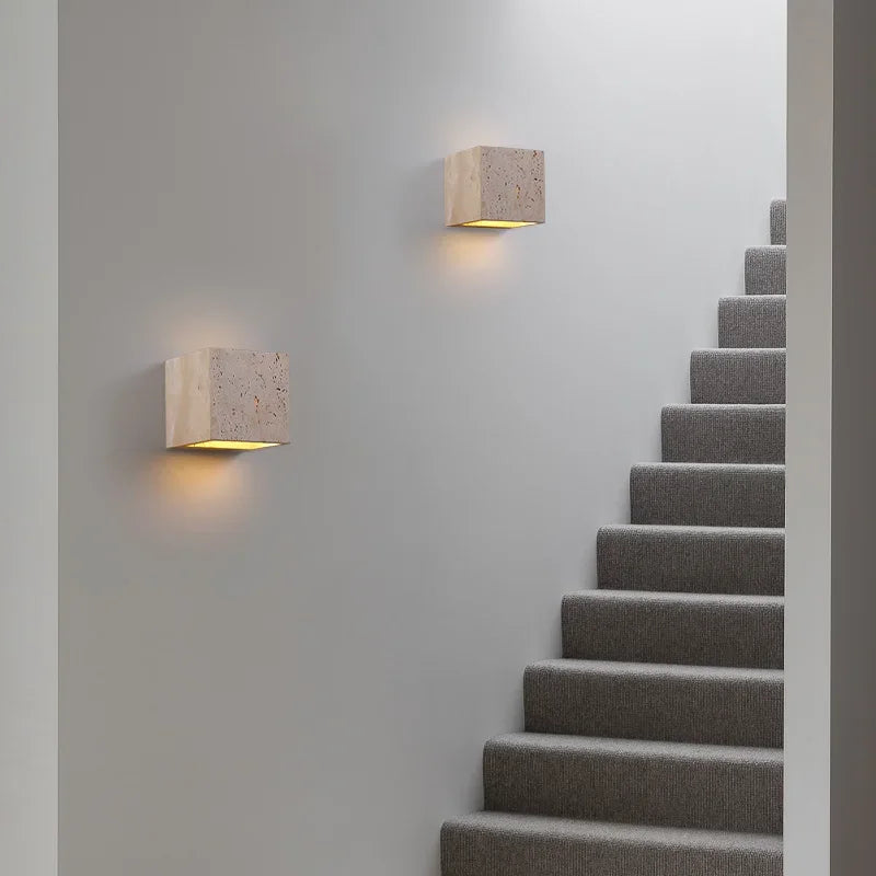 Wabi Sabi Natural Stone Wall Light for Living Room Bedroom Stairs Corridor Indoor Art Decoration Wall Lamp Home Bedside Sconces