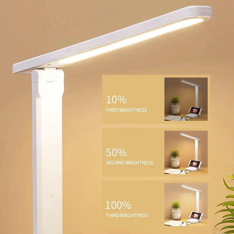 Folding Table Lamp USB Touch Dimmable Night Light Student Dormitory Reading Eye Protection Bedroom LED USB Direct Desk Lamp