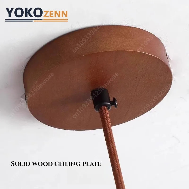 Japanese Travertine Stone LED Pendant Light, Wabi-Sabi Natural Stone Chandeliers for Kitchen Island Restaurant Bedroom Decor