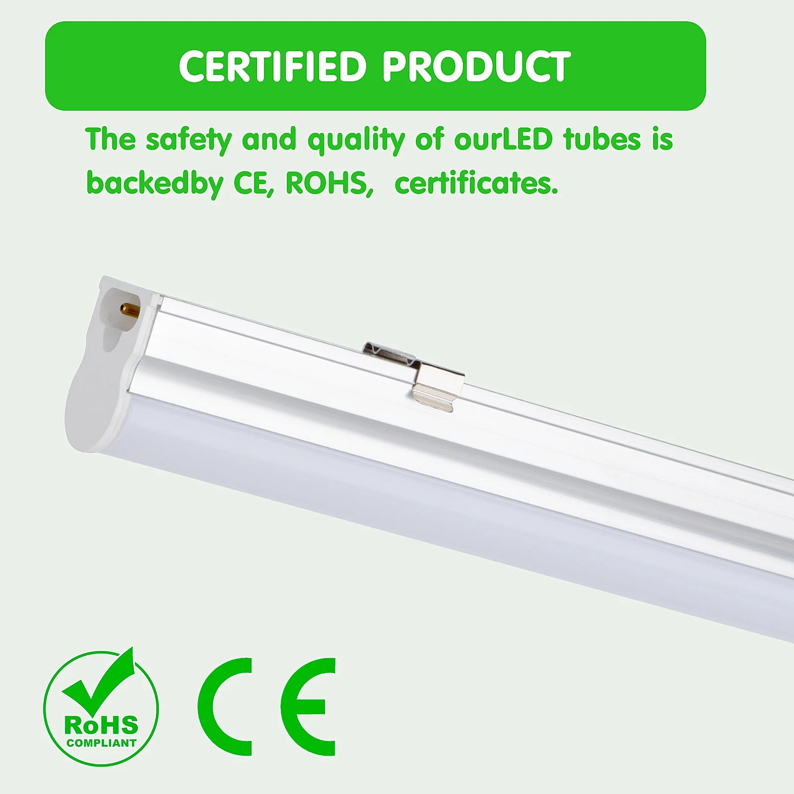 (6 Pack) LED T5 Integrated Single Fixture, 4FT, 3200lm, 6500K Super Bright White, 24W Utility LED Shop Light, Ceiling and Under