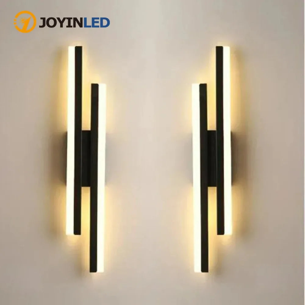 JOYINLED Modern Acrylic LampshadeLED Wall Lamp Sconce Copper Line Pipe Lighting for Bedroom Living Room Corridor Light Fixture