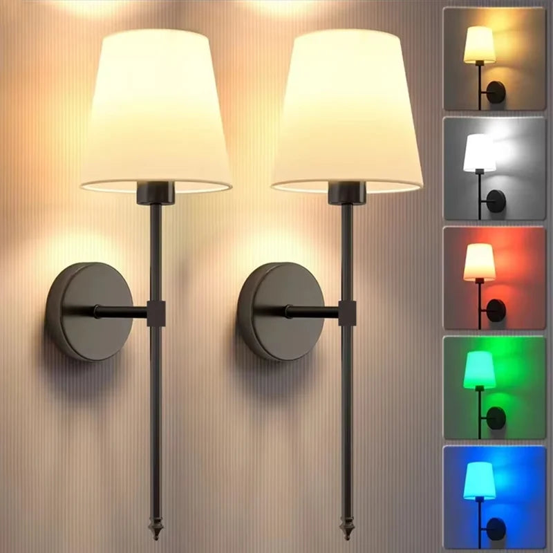 Wireless Battery Powered Wall Lamp Rechargeable Wall Lamp Dimmable Detachable Bulb Remote Control 15 Color Wireless Wall Lamp