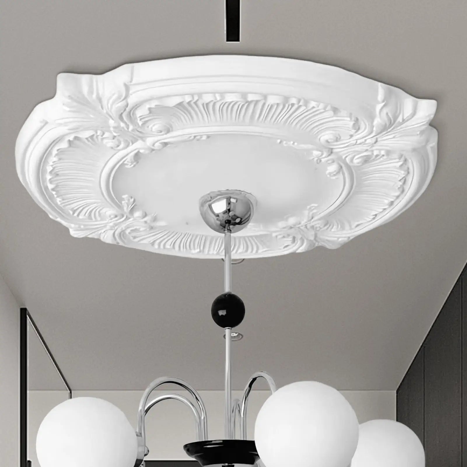 Split Medallion For Ceiling Light Chandelier Base Disc Round PU Decorative Ceiling Fan Lamp Cover Split Plate Elegant Trim