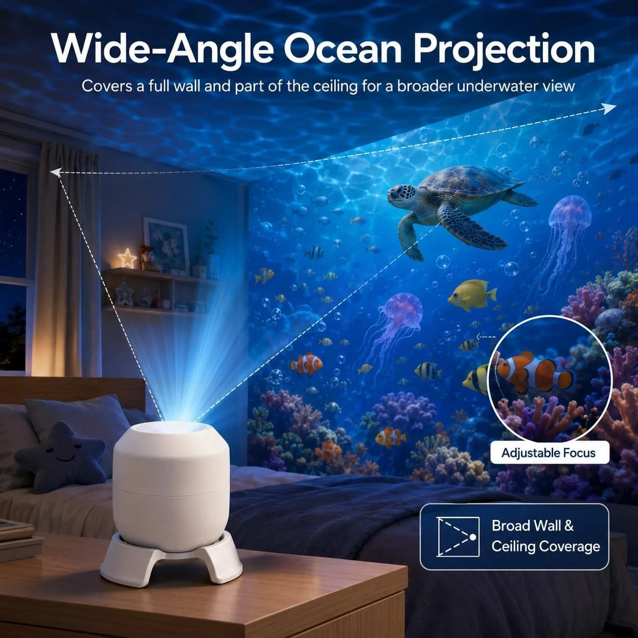 2026 LED Dynamic Projector USB Plug in Projection Night Light Adjustable Lighting for Home Christmas Parties Floor and Ceiling