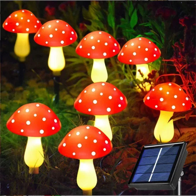 Outdoor solar mushroom light string - waterproof landscape garden courtyard lamp - LED lamp