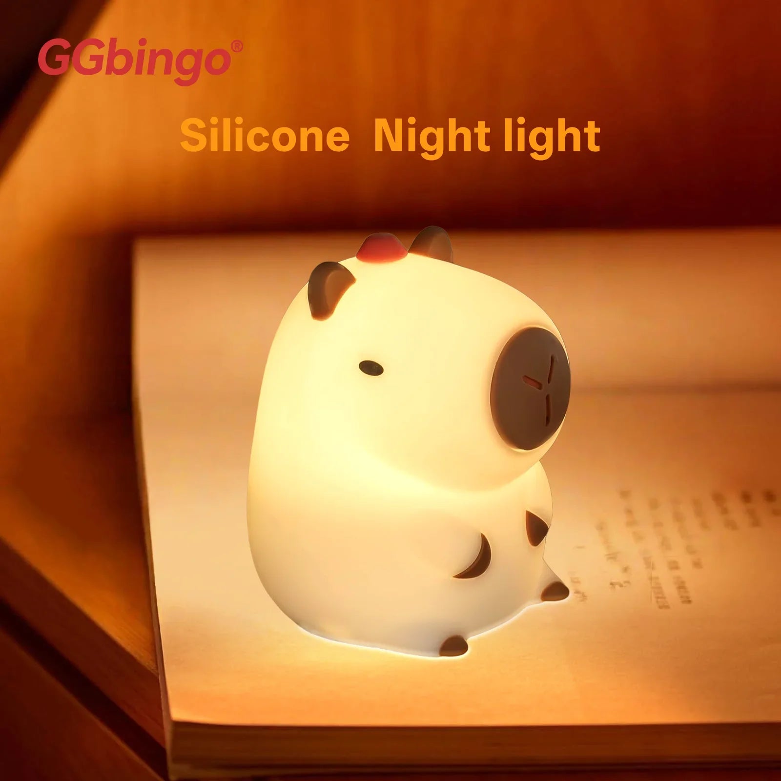 GGbingo Portable Silicone Pat Night Light 3 Brightness Modes ABS Material Rechargeable 1200mAh Battery for Home Travel Bedroom