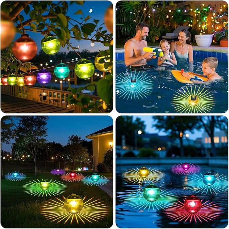 Led Solar Floating Lamp Swimming Pool Ball Solar Panel Powered Pond Drift Waterproof Glow Show Disco Color Changing light