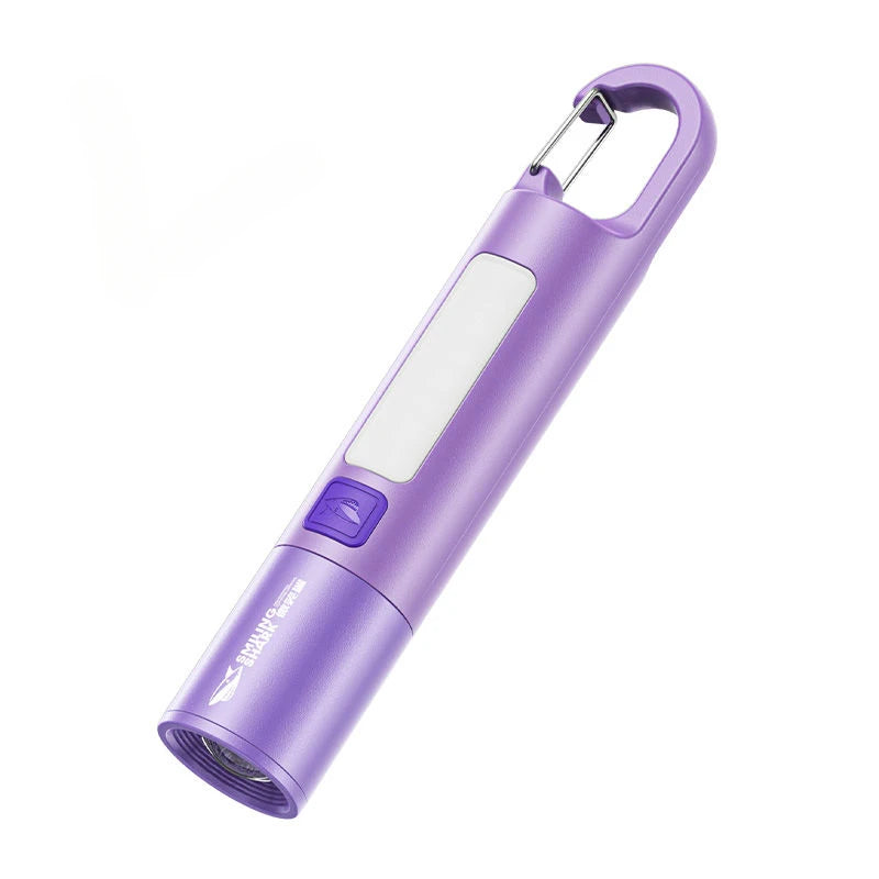 Portable Mini LED Flashlights USB Rechargeable with Hook Zoomable Torch Outdoor Camping Hiking Long-range Emergency Lantern