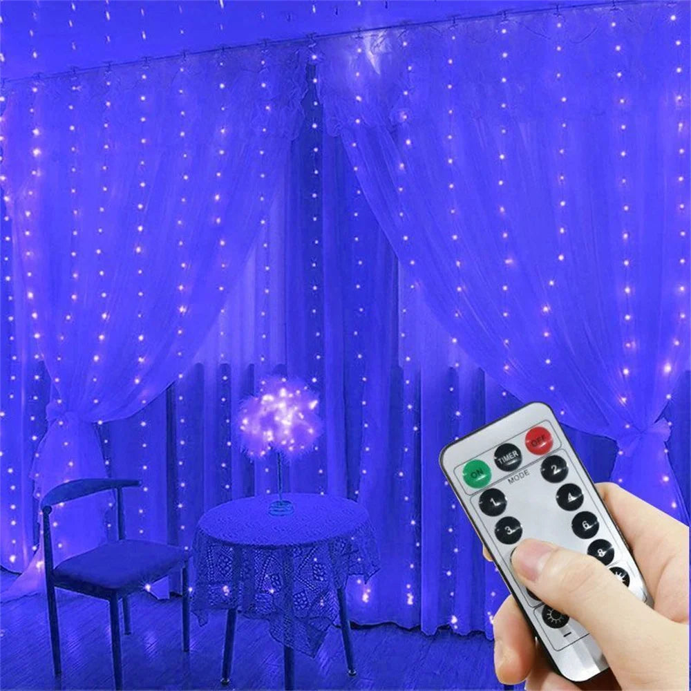3M 6M USB LED Curtain 8 Modes Light with Remote Wedding Bedroom Living Room Ramadan Decorations EID Mubarak Valentine's Day 2026