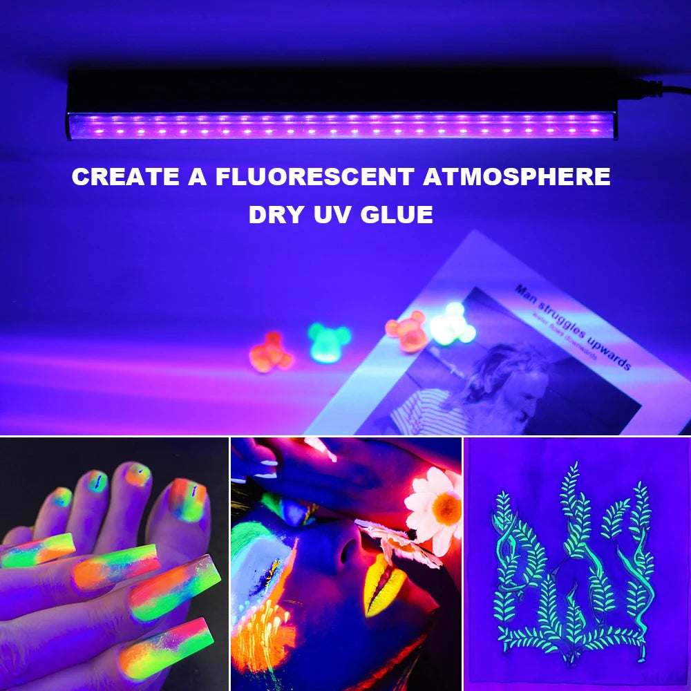 Black Light UV T5 T8 Tube 5V 6W Ultraviolet Lamp Bulb 395nm Blacklight Bar for Money Detector Halloween Party Disco Decor