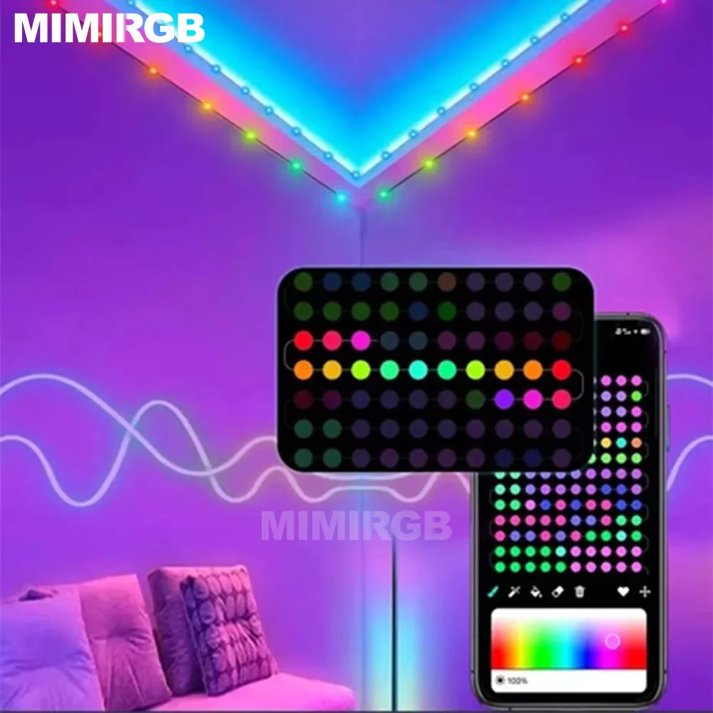 RGBIC Fairy String Lights W/APP Control Music Sync 12 Modes IP65 Waterproof USB Powered for Birthday Party Garland Home Decor