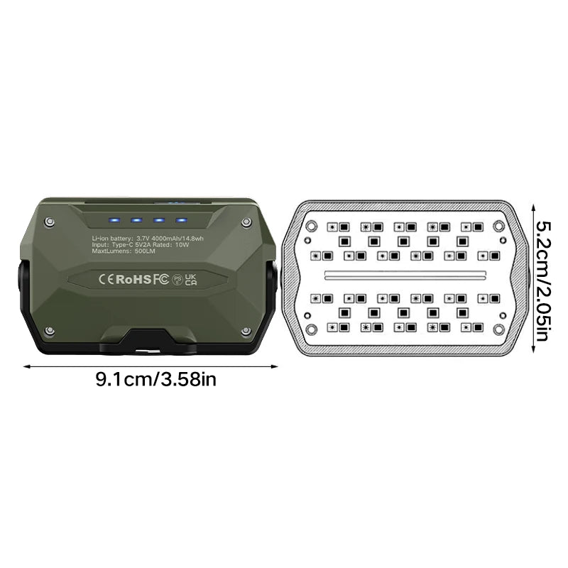Ultra Long Endurance Portable Strong Light Charging Outdoor Tea Drinking Campsite Tent Lighting