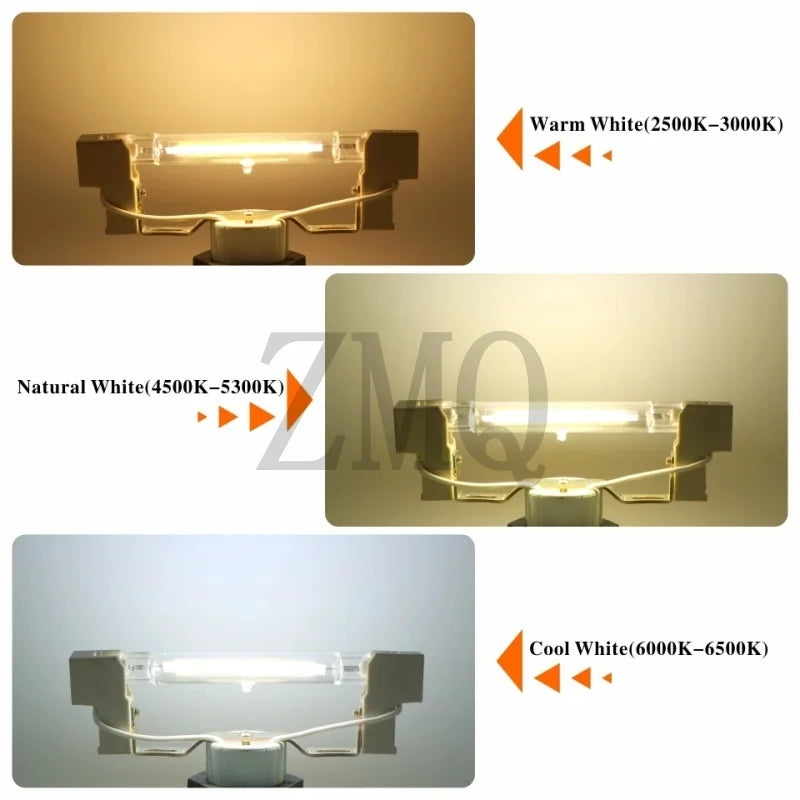 LED R7S High Powerful 78mm 15W 20W R7S Spotlight 118mm 30W 40W 220V COB Lamp Bulb Light Glass Tube Replace Halogen Lamp Light