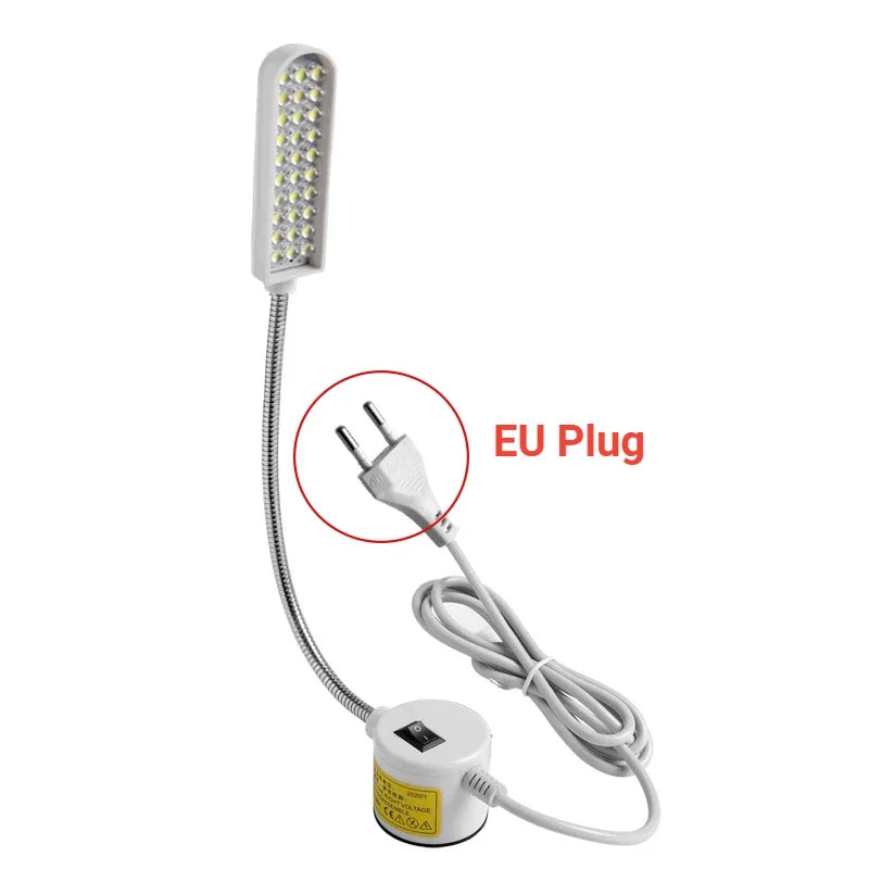 Adjustable LED Sewing Machine Lamp with Magnetic Base 360 Flexible Gooseneck Workbench Light Industrial Sewing Lamp for Crafting