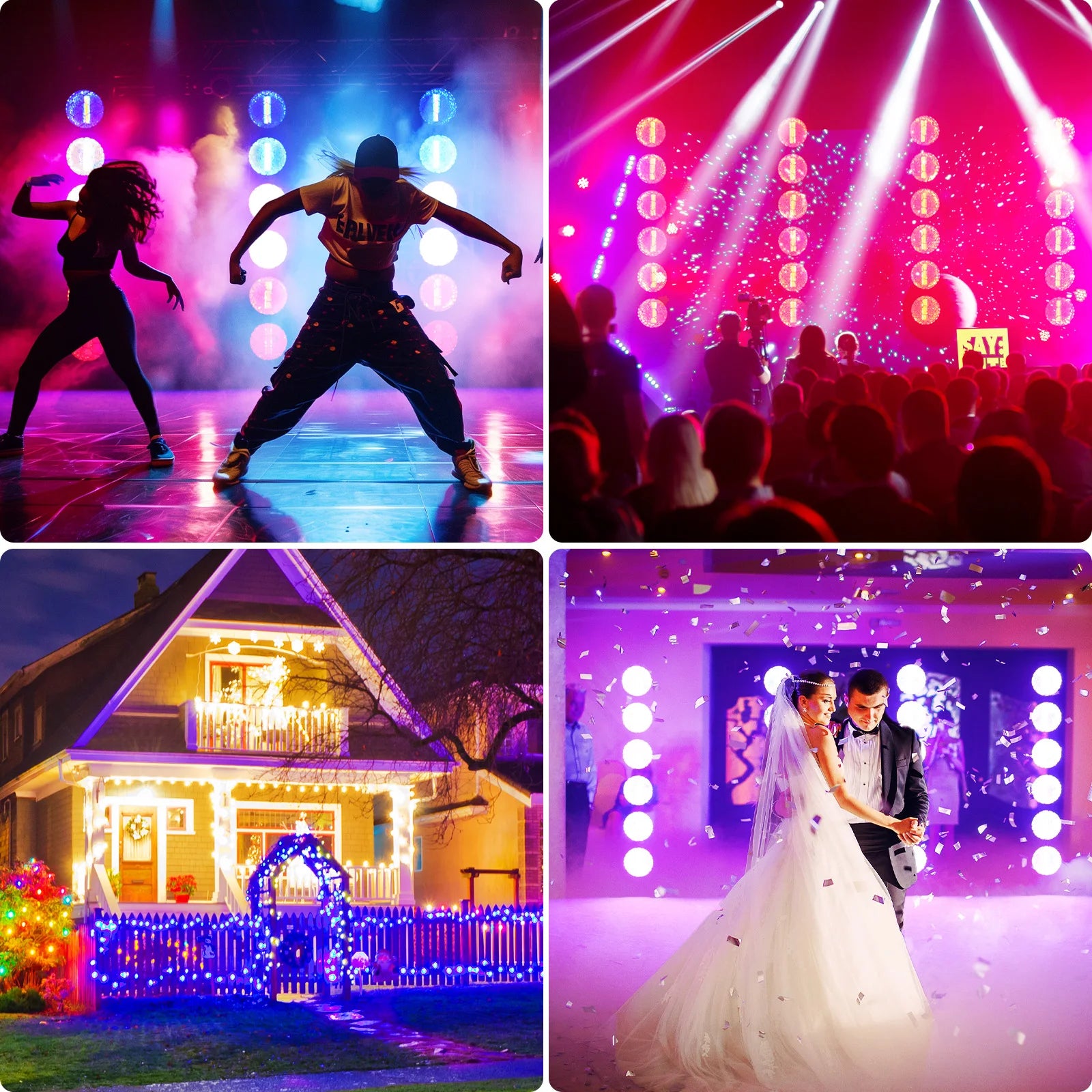4PCS 300W COB Par Light RGB LED Retro Lights Stage Linear Vintage Light DMX for Party Concert Wedding Theater Live Show Bar Club