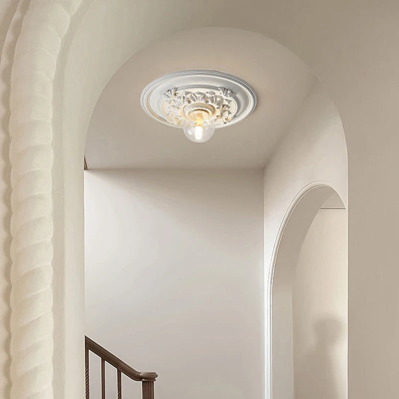 French retro ceiling lights modern led lights hallway Corridor lamp Nordic style carved lamp bedroom living room decor lighting