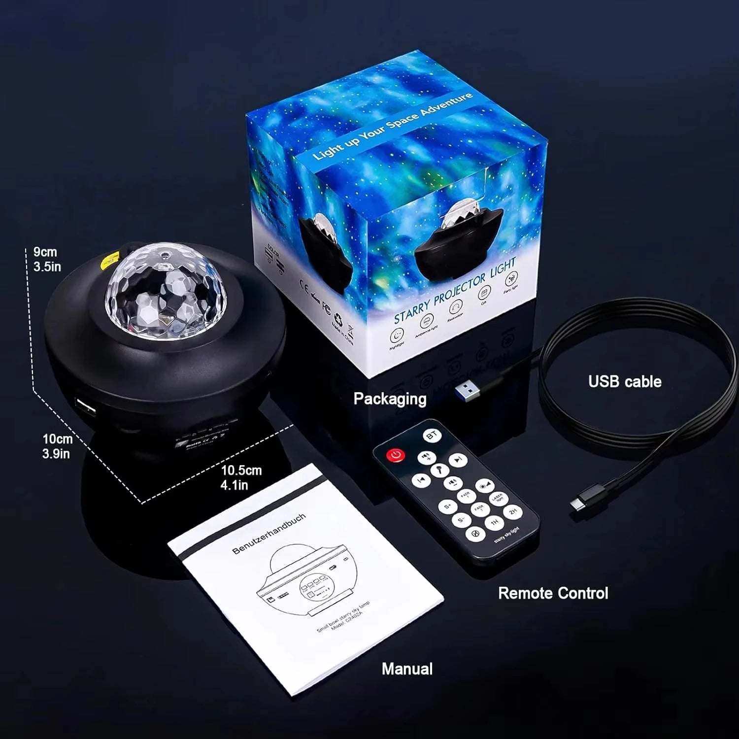 LED Starry Sky Galaxy Projector Night Light BT Music Player Remote Control USB Plug Ocean Wave Ambient Light Kids Birthday Gift