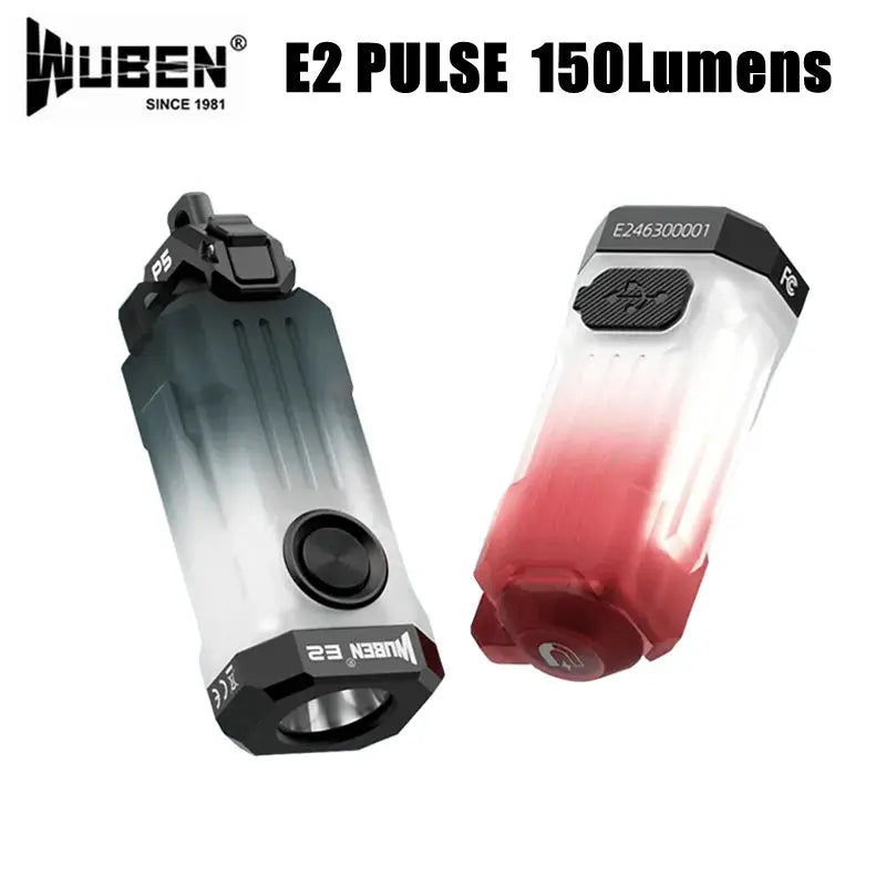 WUBEN E2 PULSE Mini EDC Keychain Light 150Lumens Ultra-Light Portable Flashlight With Magnetic Necklace For Fashion Accessories