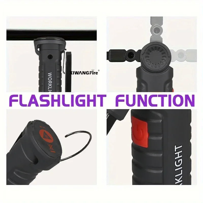 395nm UV Flashlight-Magnetic&Hook Rechargeable 400mAh Blacklight,for Resin Cure,Pet Stain,Scorpion Finding (Portable Foldable)
