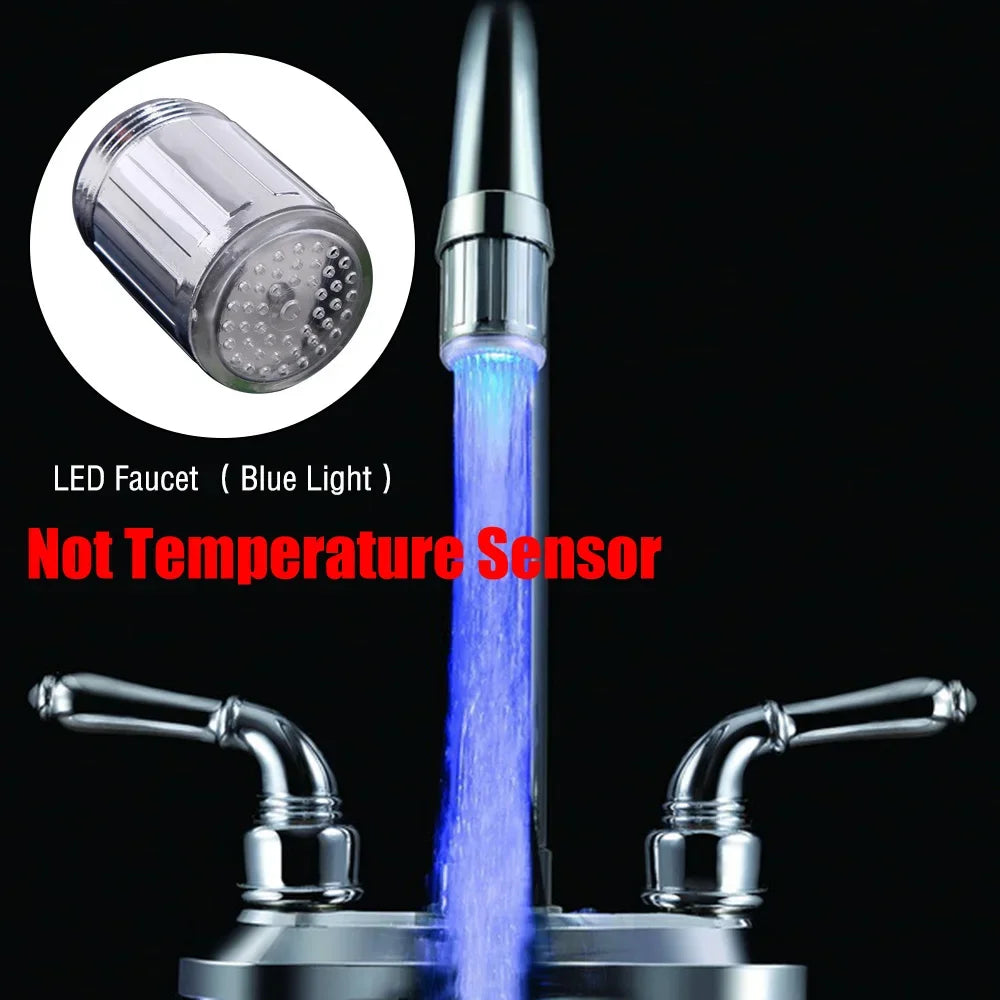 LED Glow Shower Tap Faucet Nozzle Head 7 Colors Change Home Bathroom Kitchen LED Faucet Stream Light Novelty Light