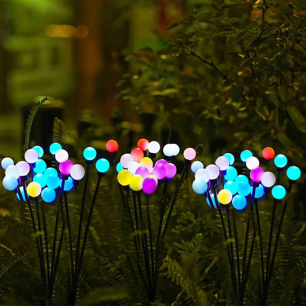 10/8/6 LED Solar Firefly Light Outdoor Waterproof Wedding Party Ornament Garden Lawn Paths Decoration Solar Garland Lights
