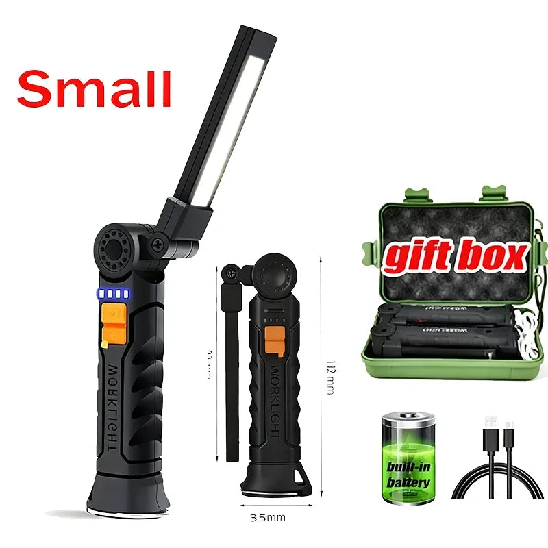 COB Portable LED Work Lights Cordless Magnetic LED Work Lamp Inspection Lights for Car Repair Home Garage Emergency Flashlight