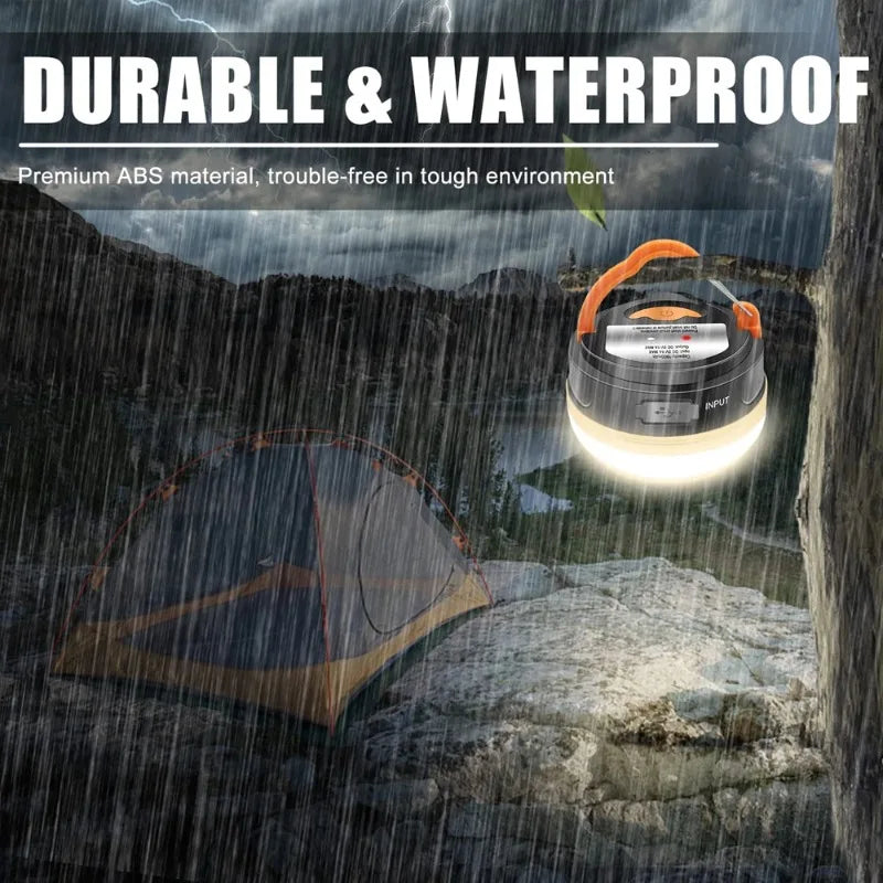High Power Camping Lantern Tents Lamp 1200mah USB Rechargeable Portable Camping Lights Outdoor Hiking Night Hanging Lamp