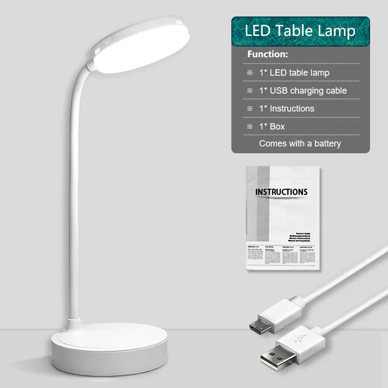 Portable Gooseneck Pipe Desk Lamp LED Rechargeable Waterproof Mood Light 3 Modes Reading Lights For Home Room Decoration Bedroom